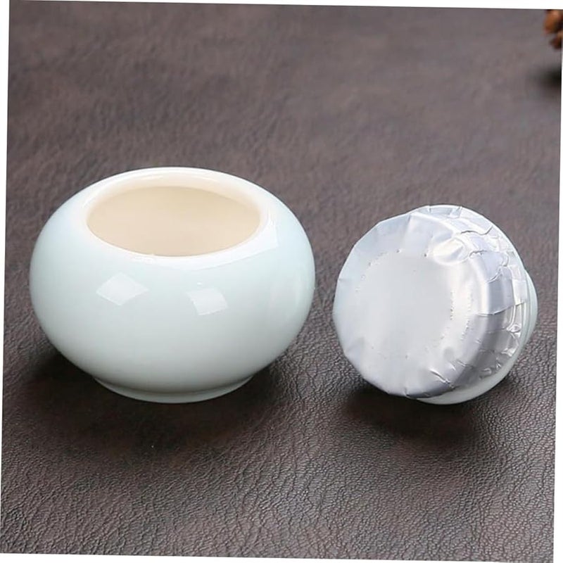 3Pcs White Ceramic Travel Jars For Cosmetics Lip Balm And Face Cream - Image 3
